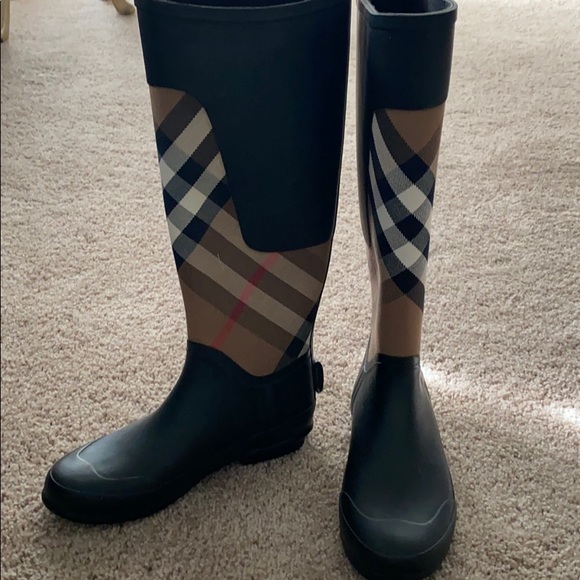 Burberry Check Rain Boots - Picture 1 of 5